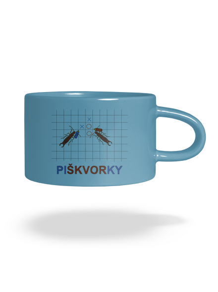 Škvoří piškvorky hrnek makronka Blue Macaron