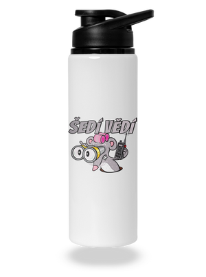 Šedí vědí - myš lahev na vodu White