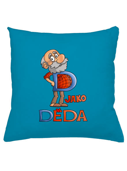D jako děda polštář Blue Turquoise