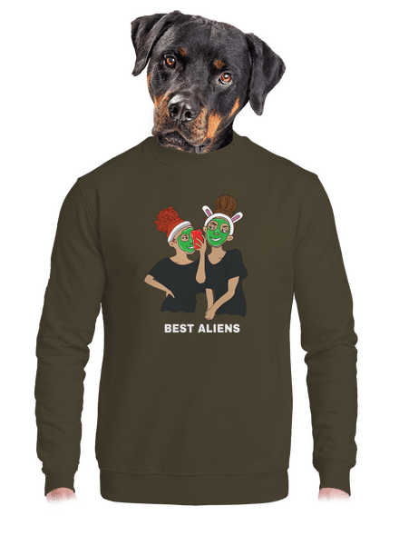 Best aliens unisex mikina bez kapuce Urban Khaki