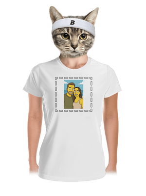 Simpsonovi z vlastní fotky dámské sportovní tričko White