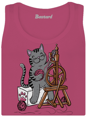 Kočka přede dámské tílko klasické Magenta