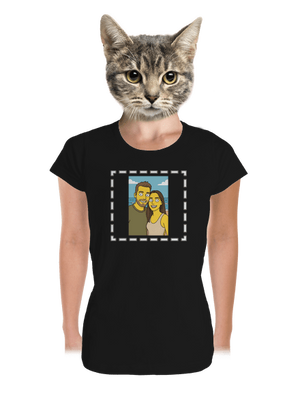 Simpsonovi z vlastní fotky dámské tričko premium Black