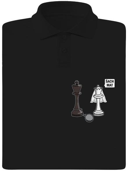 Šach mat pánská polokošile Black
