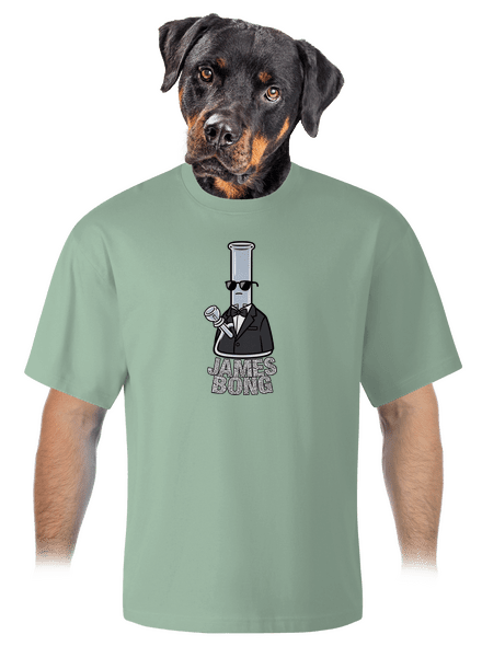 James Bong unisex tričko oversized Sage