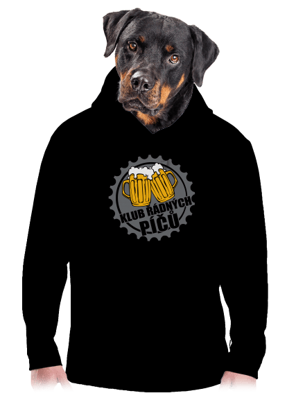 Klub řádných píčů pánská mikina klokanka Black
