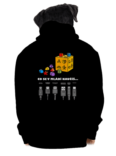 Co se v mládí naučíš pánská mikina na zip Black