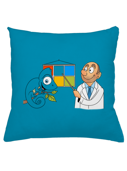Chameleon u lékaře polštář Blue Turquoise