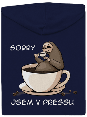 V pressu pánská mikina na zip Navy