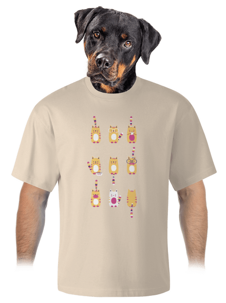 Meow unisex tričko oversized Almond