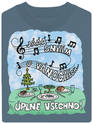 Sním o Vánocích unisex mikina bez kapuce Nordic Blue