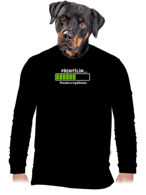 Přemýšlím pánské dlouhý rukáv Black