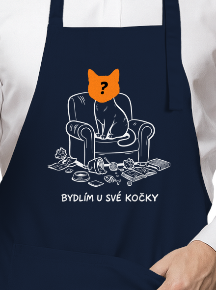Bydlím u své kočky zástěra Navy