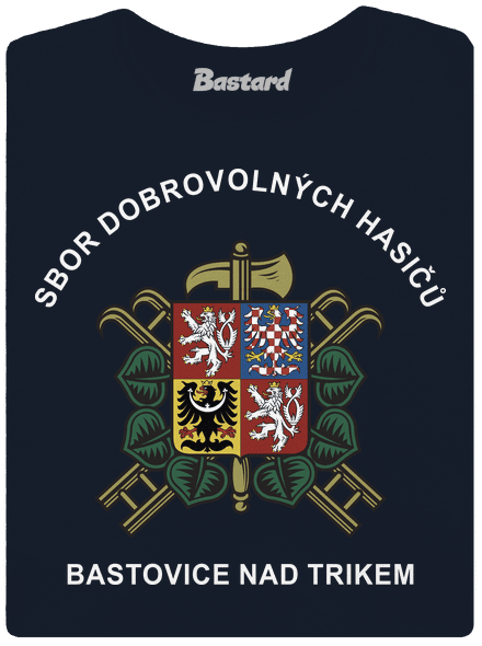Sbor dobrovolných hasičů s vlastním erbem obce dámské tričko Navy Mal