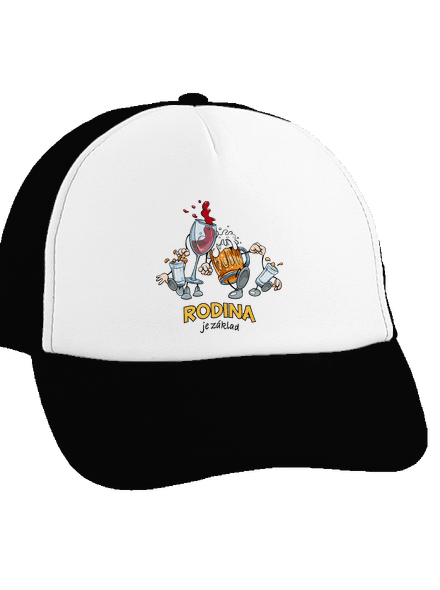 Rodina je základ kšiltovka truckerka Black cap