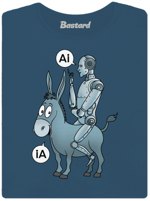 Osel a AI dámské tričko premium Petrol Blue