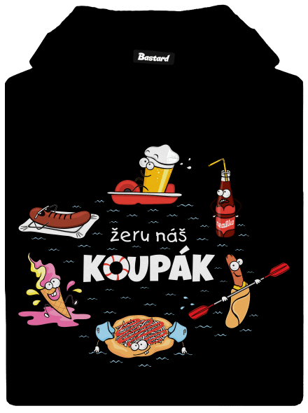 Český koupák pánská mikina klokanka Black