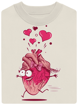 Zamilovaná srdíčka unisex mikina bez kapuce Off White