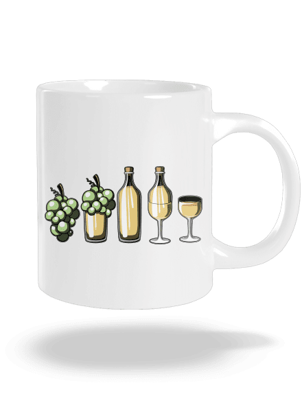 Evoluce bílého vína velký hrnek White