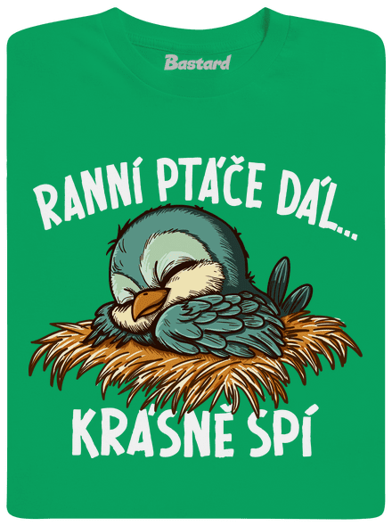 Ranní ptáče spí dětské tričko Kelly Green