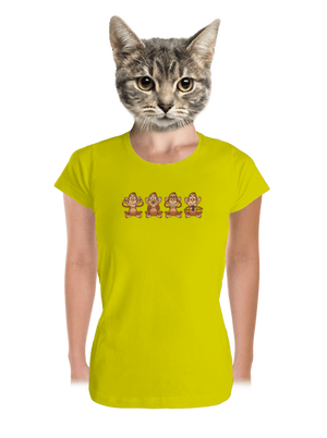 Opička s mobilem dámské tričko premium Lemon