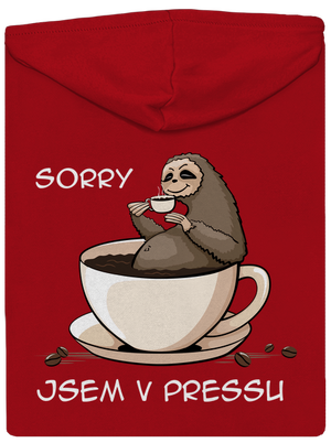 V pressu pánská mikina na zip Red