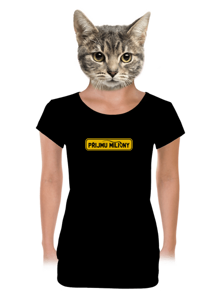 Miliony dámské tričko s lemem Black