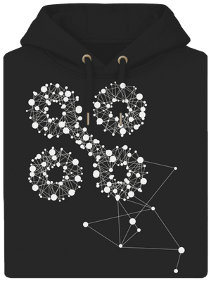 NYX Síť 15 let – bílý potisk unisex mikina premium Dark Black