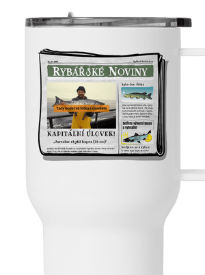 Rybářské noviny termohrnek White