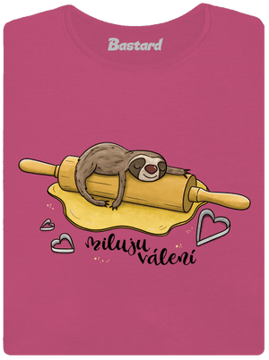 Miluju válení dámské tričko s lemem Magenta