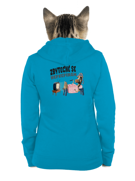Zbytečně se nepřepínám dámská mikina na zip Blue Atol