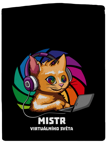Mistr virtuálního světa pánská mikina na zip Black