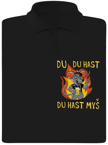 Du hast myš pánská polokošile Black