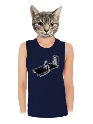 Hrobocop dámské tílko volné Navy