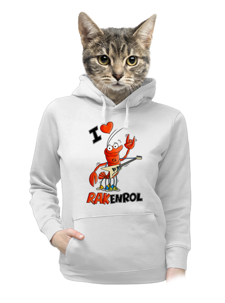 Rakenrol dámská mikina klokanka White