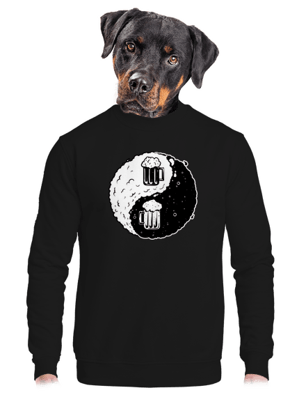 Jin Jang pivo unisex mikina bez kapuce Black