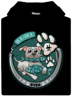 Psí horoskop: Ryba dětská mikina klokanka Black