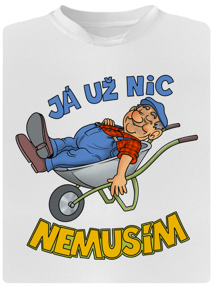 Nemusím pánské sportovní tričko White