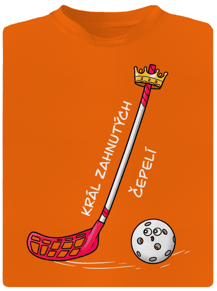 Král zahnutých čepelí - florbal dětské sportovní tričko Neon Orange