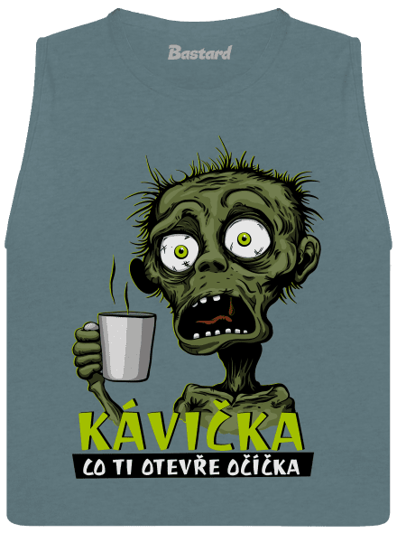 Zombie kávička dámské tílko volné Heather Deep Teal