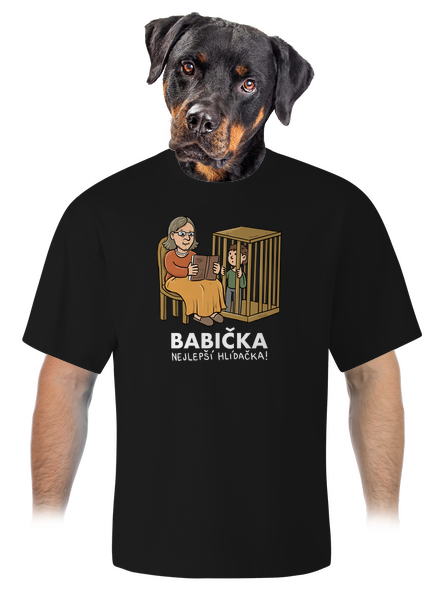 Babička hlídačka unisex tričko oversized Black