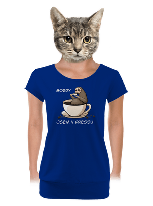 V pressu dámské tričko s lemem Royal Blue Mal