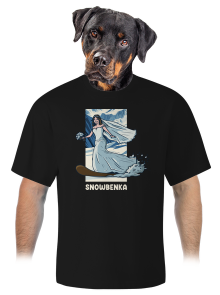 Snowbenec a snowbenka unisex tričko oversized Black