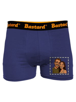Karikatura z vlastní fotky boxerky Blue Navy