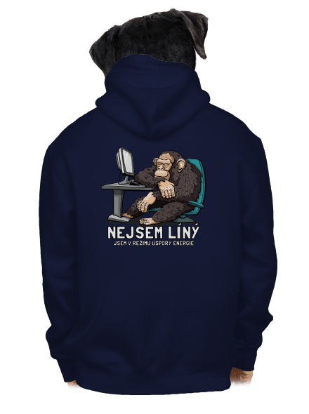 Nejsem líný pánská mikina na zip Navy