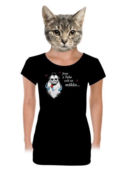 Vejce dámské tričko s lemem Black