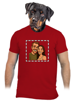 Karikatura z vlastní fotky pánské tričko Red