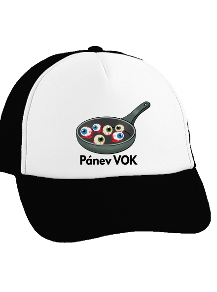 Pánev vok kšiltovka truckerka Black cap