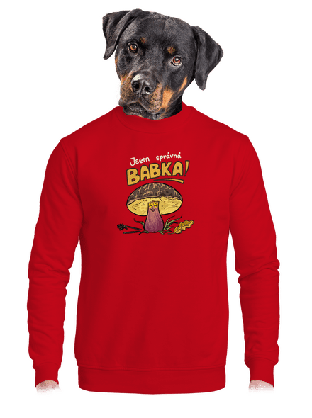 Babka a hříbeček unisex mikina bez kapuce Red