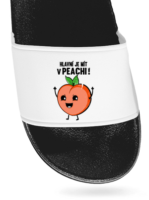 V peachi pantofle Black White